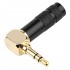 Angled Male Stereo Jack 3.5mm Connector Gold Plated Ø6mm