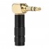 Angled Male Stereo Jack 3.5mm Connector Gold Plated Ø6mm