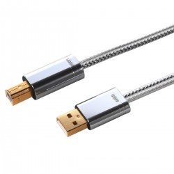 DD TC09BA Male USB-A to Male USB-B Cable Silver / OFC Copper 50cm