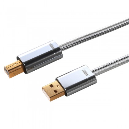 DD TC09BA Male USB-A to Male USB-B Cable Silver / OFC Copper 50cm