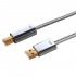 DD TC09BA Câble USB-A Mâle vers USB-B Mâle Argent / Cuivre OFC 50cm