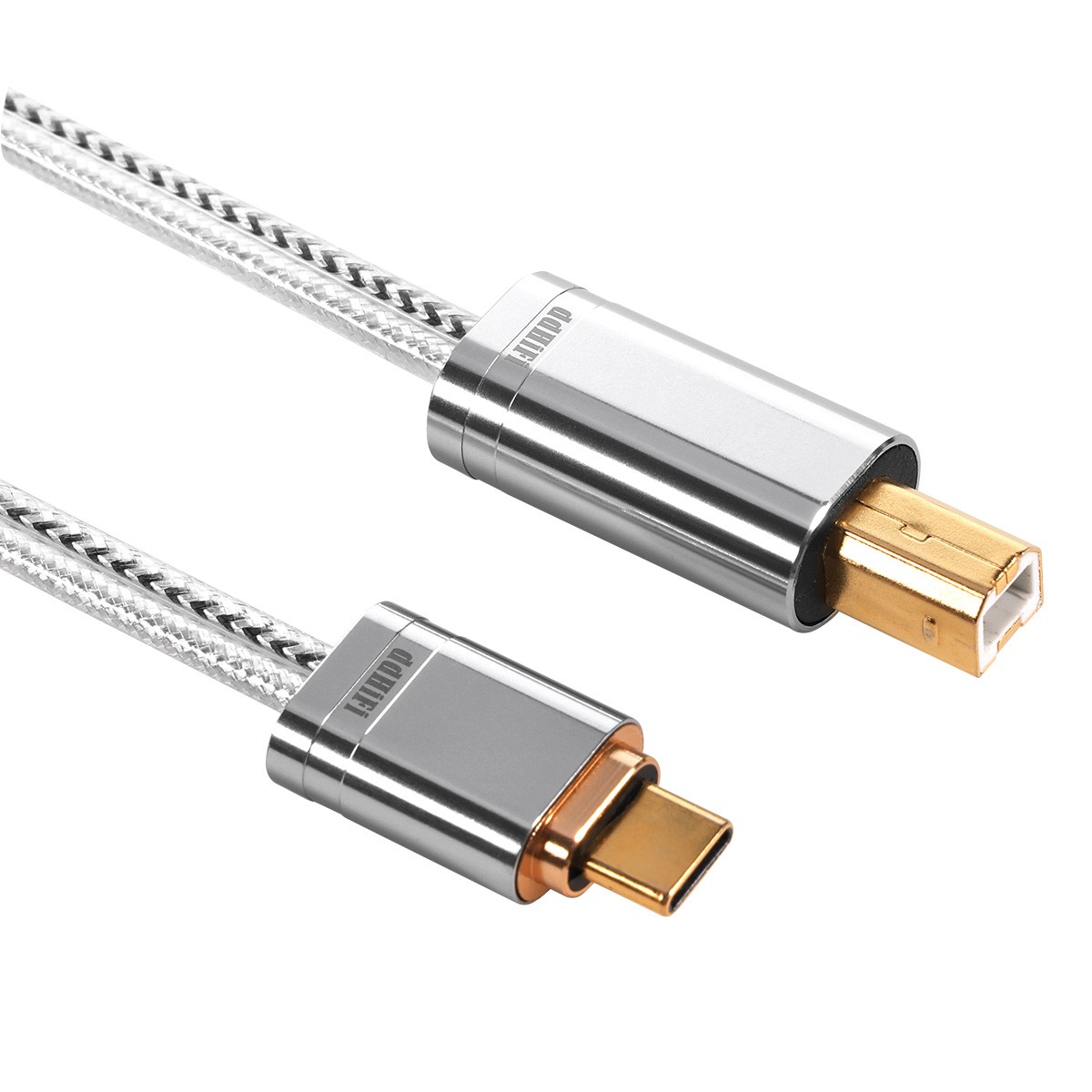 DD TC09BC Câble USB-C Mâle vers USB-B Mâle Argent / Cuivre OFC