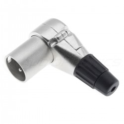 Angled Male 3 Pins XLR Connector Silver