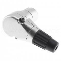 Angled Female 3 Pins XLR Connector Silver