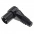 Angled 90° Male 3 Pins XLR Connector Black Ø7mm