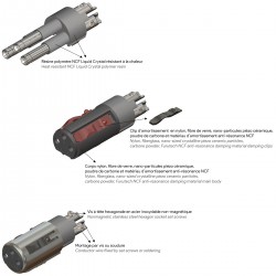 FURUTECH CF-602F NCF Connecteur XLR Femelle Cuivre Plaqué Rhodium NCF Traitement Alpha Ø10mm