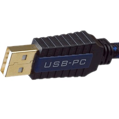 PANGEA USB-PC Câble USB-A Male/USB-B Male 2.0 Plaqué Or 24k 1.5m