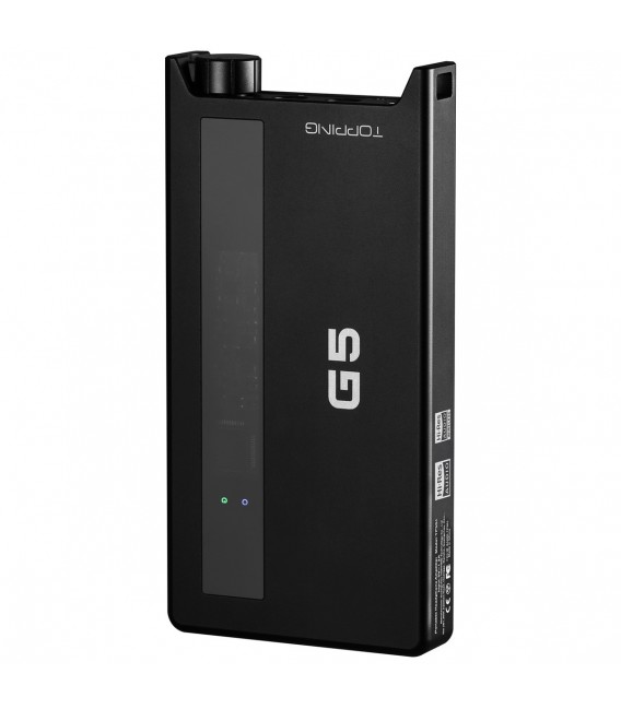 Topping G5 Amplificatore DAC Portatile Hi-Res – Nero – Chip ES9068AS – Design Compatto