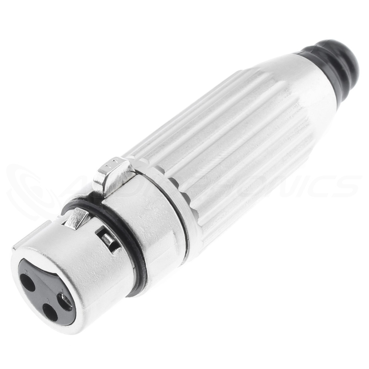 Female XLR Connector 3 Pins Ø8mm Silver