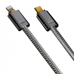 DD MFI09S Male USB-C to Male Lightning OTG Cable Silver / OFC Copper 50cm