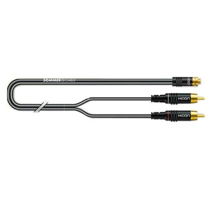 Sommercable Onyx Câble de Modulation JACK F 3.5 - 2 RCA 0.50m