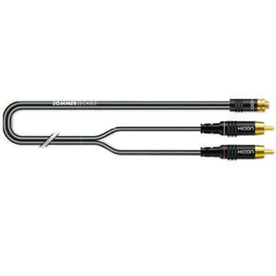 SOMMERCABLE ONYX Interconnect Cable Female Jack 3.5mm to 2x Male RCA 50cm