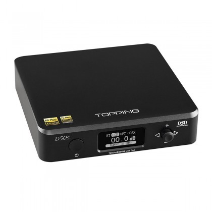 TOPPING D50S DAC 2x ES9038Q2M XMOS U208 Bluetooth 5.0 LDAC 32bit 768kHz DSD512 Noir