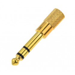 3.5mm Female to 6.35mm male Gold Plated Stereo Jack Adapter 
