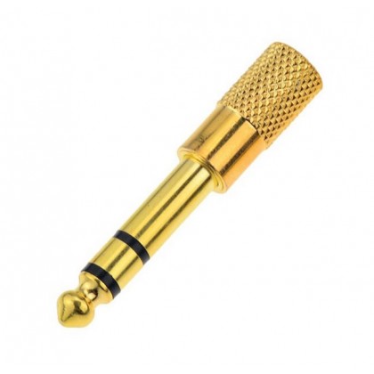 3.5mm Female to 6.35mm male Gold Plated Stereo Jack Adapter 