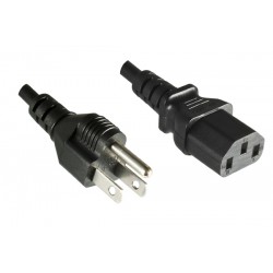 Câble Secteur US 5-15P vers IEC C13 3x 1.31mm² 1.8m