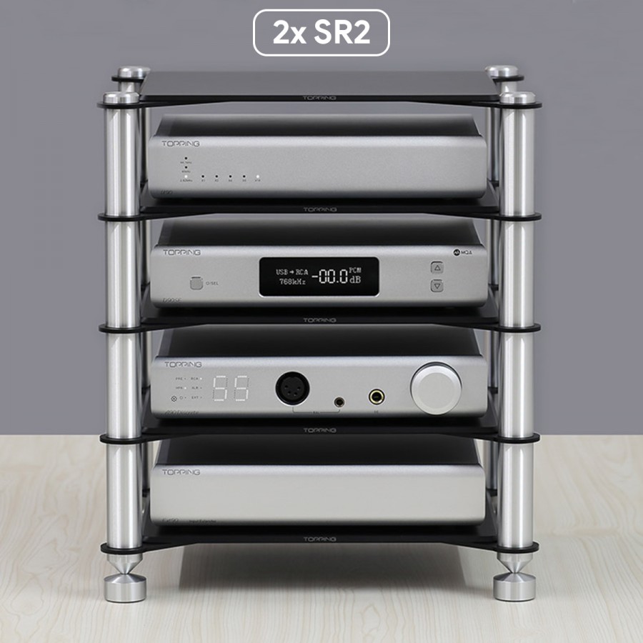 TOPPING SR2 HiFi Rack 3 Levels Aluminum 289 x 238 x 188mm Black ...