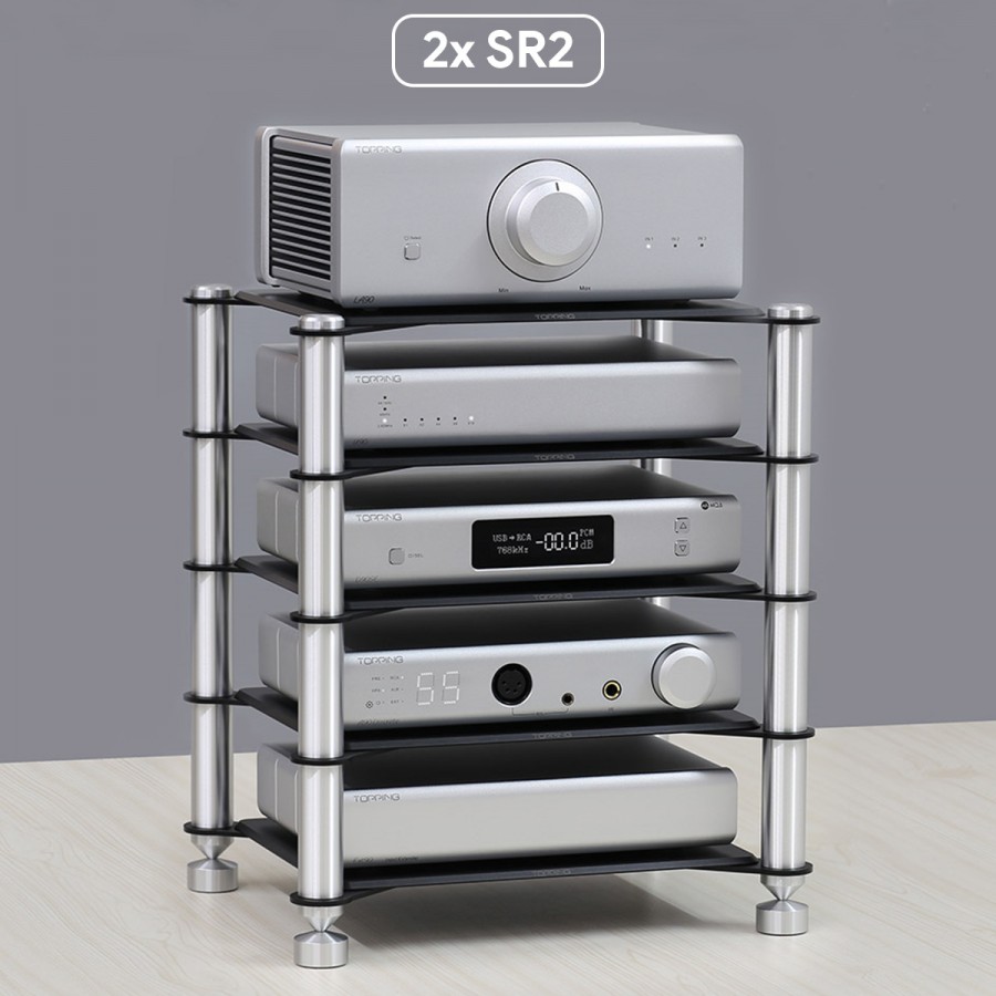 TOPPING SR2 HiFi Rack 3 Levels Aluminum 289 x 238 x 188mm Black ...