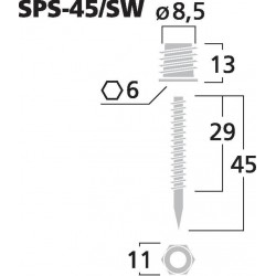 MONACOR SPS-45 Pointes de Découplage Ajustables (Set x4)