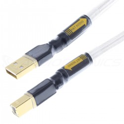 ATAUDIO POLARIS Câble USB-A Mâle vers USB-B Mâle Cuivre 7N OCC Plaqué Argent Quadruple Blindage 0.75m