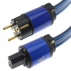 ATAUDIO FLAGSHIP Power Cable Schuko IEC C15 Silver Plated OCC 7N Copper Double Shielding 1m