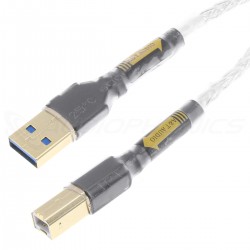 ATAUDIO SILVER Male USB-A to Male USB-B Cable Pure OCC Silver 0.75m