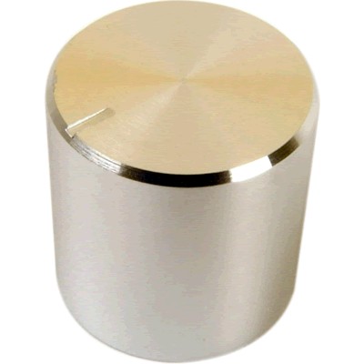 Knob Aluminium Notched Shaft 17×17mm Ø6mm Silver