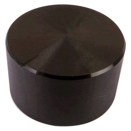 Bouton Aluminium Axe Cranté 30×17mm Ø6mm Noir