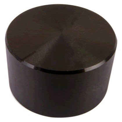 Knob Aluminum Notched Shaft 30×17mm Ø6mm Black