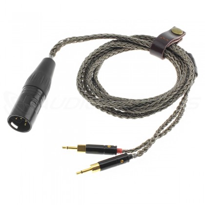 Câble Casque Symétrique XLR 4 Pins Mâle vers 2x Jack 2.5mm Mono Mâles Cuivre OFC Plaqué Argent 1.5m