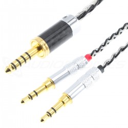 Câble Casque Symétrique XLR 4 Pins Mâle vers 2x Jack 2.5mm Mono Mâles Cuivre OFC Plaqué Argent 1.5m