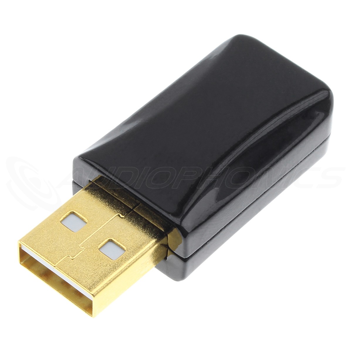 Male USB-A 2.0 Connector 3µ 24k Gold Plated Ø6.8mm Black