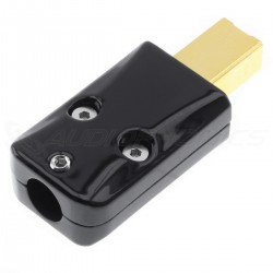 Male USB-B 2.0 Connector 3µ 24k Gold Plated Ø6.8mm Black