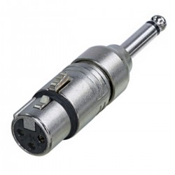 NEUTRIK NA2FP Adaptateur XLR 3 Pôles Femelle vers Jack 6.35mm Mono Mâle