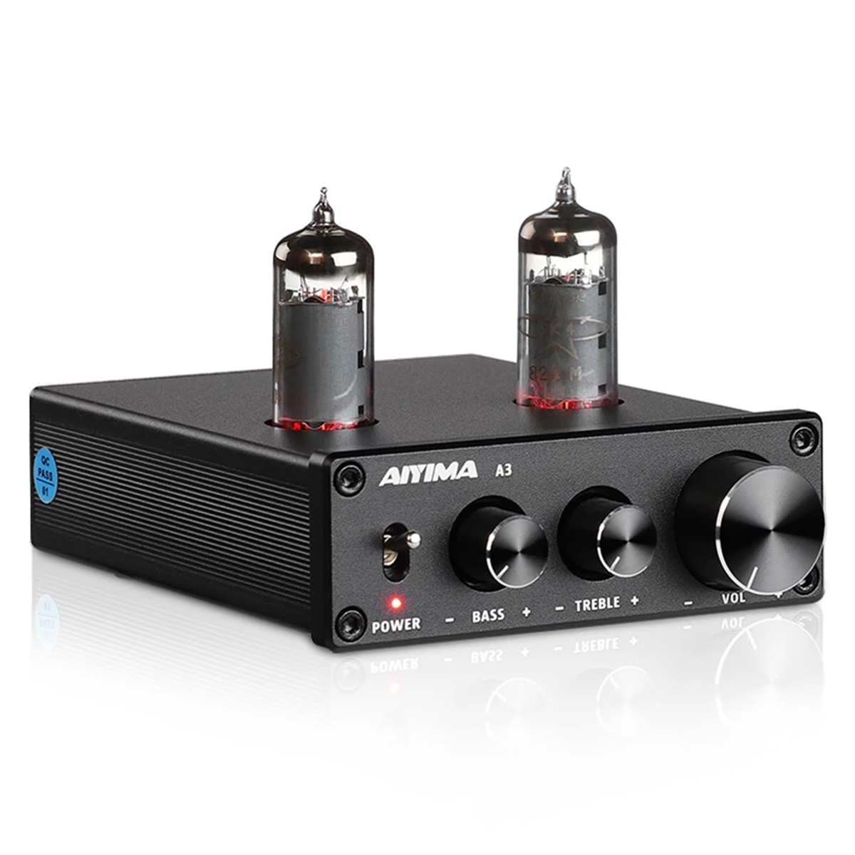 AIYIMA TUBE-A3 Stereo Tube Preamplifier 2x 6K4 2x NE5532 OPA Black