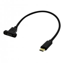 Bulkhead Pass-Through Extension USB-C 3.1 Male to Female 30cm