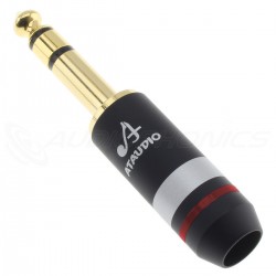 ATAUDIO AT-0T Connecteur Jack 6.35mm TRS Plaqué Or Ø8mm Rouge