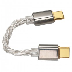 IBASSO CB18 Câble USB-C Mâle vers USB-C Mâle OTG Cuivre Plaqué Argent 10cm