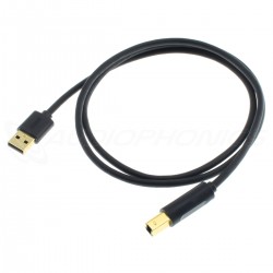 Câble USB-A Mâle vers USB-B Mâle Cuivre Plaqué Or 1m
