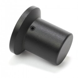 Bouton Aluminium Axe Méplat 38x28mm Ø6mm Noir