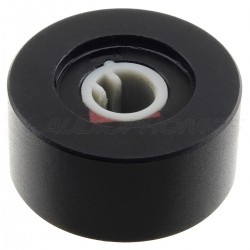 Aluminum Button Notched Shaft 22x11mm Ø6mm Black