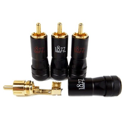 1877 PHONO ZSP-4 Connecteurs RCA Pin OCC Noir (x4) Ø 8.2mm