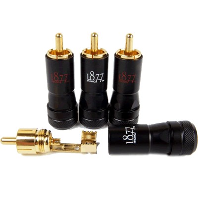 1877PHONO ZSP-4 RCA Connectors Pin OCC Black Ø8.2mm (Set x4)