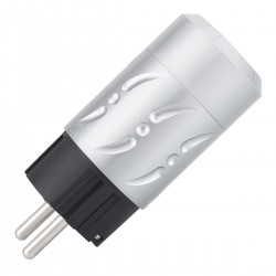 VIBORG VE502R Power Connector Schuko Type E/F Silver/Rhodium Plated Copper Ø20mm