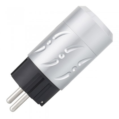 VIBORG VE502R Connecteur Secteur Schuko Type E/F Cuivre Plaqué Argent/Rhodium Ø20mm