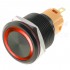 LB Bouton Poussoir Aluminium avec Cercle Lumineux Rouge 250V Ø16mm Noir