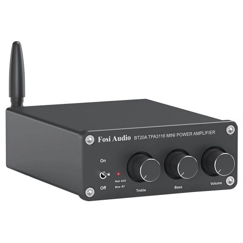 Fosi Audio ZK-1002D Bluetooth 5.0 Amplificateur, Mini Ampli Stéréo Hi-Res  Numérique à 2 Canaux 100W x2, avec Alimentation DC19V : : High-Tech