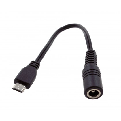 ALLO Female Jack DC 5.5 / 2.5mm to Male Micro USB adapter 18AWG 15cm
