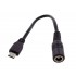 Female Jack DC 5.5 / 2.1mm to Male Micro USB adapter 22AWG 15cm