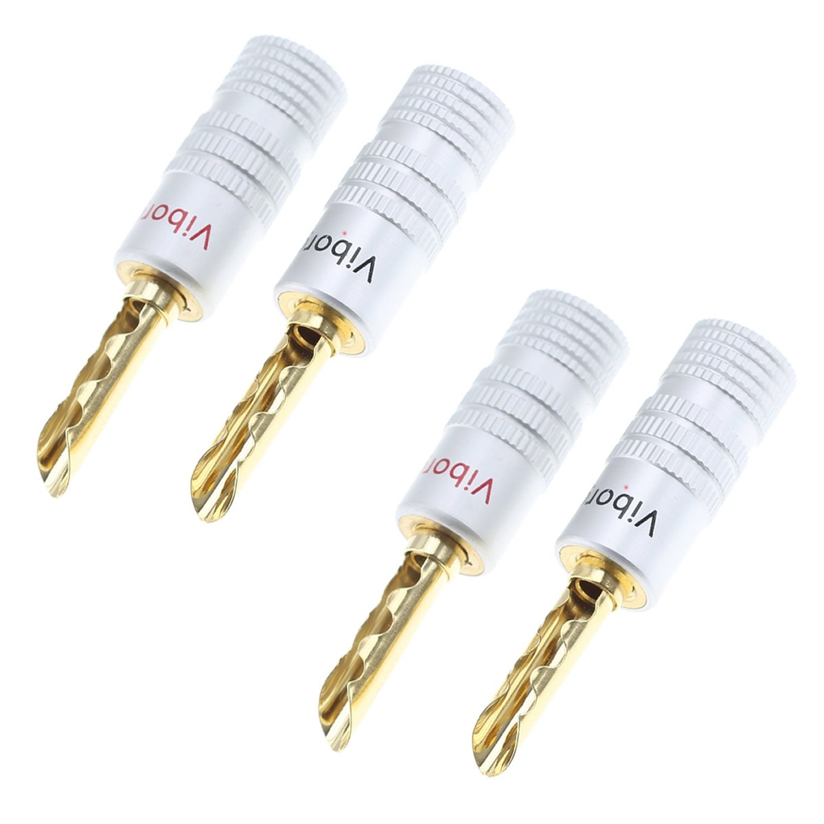 VIBORG Fiches Banane BFA Plaqué Or 24k Ø8.5mm (Set x4)